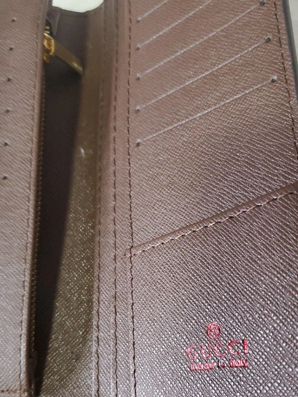 Beige GG Canvas Long Wallet with Red and Green Web Stripe - Picture 4 of 7